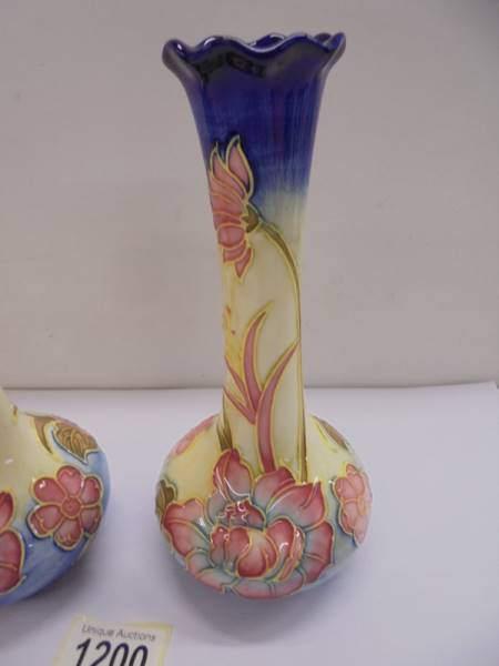 A pair of Old Tupton Ware hand painted vases, 20 cm tall. - Image 2 of 3
