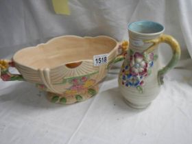 A vintage Arthur Woods posy bowl and same period a/f jug (chips to base).