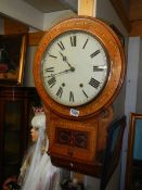 A good mahogany inlaid drop dial wall clock, COLLECT ONLY.