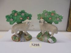 A good pair of Staffordshire ram and ewe sheep figures.