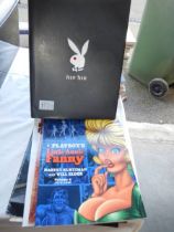 A collection of Playboy books, magazines and supplements including Little Annie Fanny.