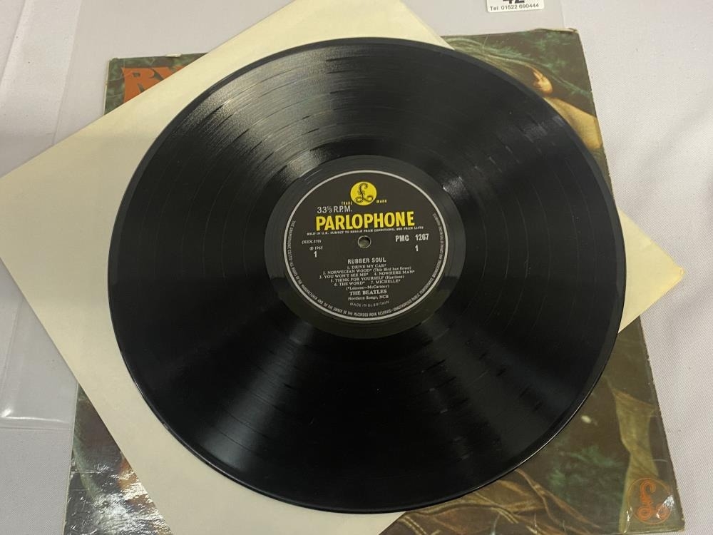 The Beatles Rubber Soul, Parlophone PMC 1267 Black / Yellow label. Vinyl VG+ Cover VG wear to rear - Image 3 of 4