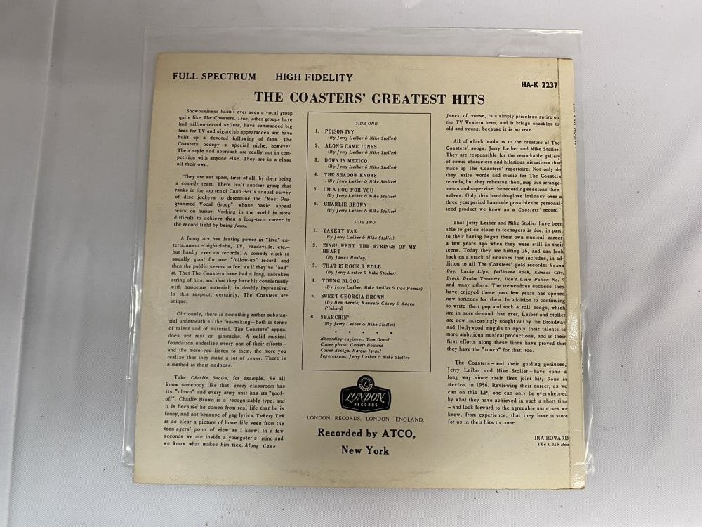 The Coasters The Coasters' Greatest Hits. London Records (American Series) HA-K2237 1960 Vinyl Ex - Image 2 of 4