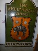 A 1980's single sided Skelthwaite Arms film prop from drama 'Where The Heart Is', 251 x 155 cm.