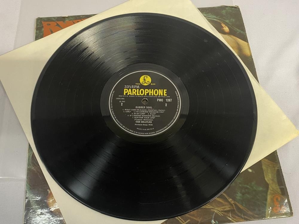 The Beatles Rubber Soul, Parlophone PMC 1267 Black / Yellow label. Vinyl VG+ Cover VG wear to rear - Image 4 of 4