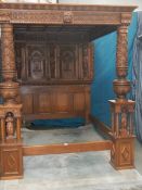 A large heavily carved mahogany bed in the design of The Great Bed of Ware, COLLECT ONLY.