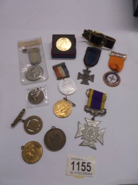 A selection of commemorative medals.