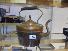 An old copper kettle.