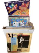 A box of compilation LPs