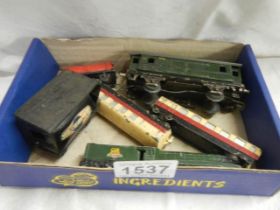 A mixed lot of model railway items including engine.