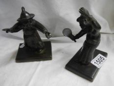 Two early Chinese bronze figures, both a/f.