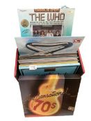 A box of 60's, 70's & 80's LPs including Meatloaf, Rick Wakeman, Who etc