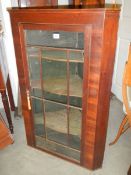 A late Victorian mahogany glazed corner cupboard, COLLECT ONLY.