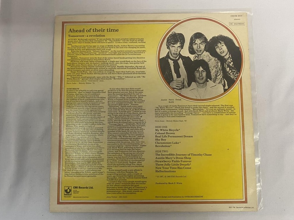 Tomorrow Self Titled 'Tomorrow' 1976, UK pressing, Re Issue harvest label. Cat no SHSM2010 Vinyl - Image 4 of 4