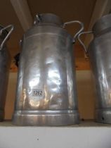A full sized stainless steel milk churn, COLLECT ONLY.