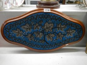 A Victorian mahogany beadwork tray.