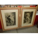 A pair of framed and glazed classical scenes entitled 'The Swing' and 'The Escape' COLLECT ONLY.