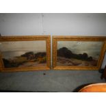 A pair of early 20th century coastal scenes, possibly Cornwall, COLLECT ONLY.
