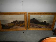 A pair of early 20th century coastal scenes, possibly Cornwall, COLLECT ONLY.