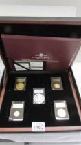 A Rare Limited Edition Gold And Silver Angel Coin Set, Gold 1oz, 1/2oz, 1/4oz, 1/8 oz & Silver 1oz