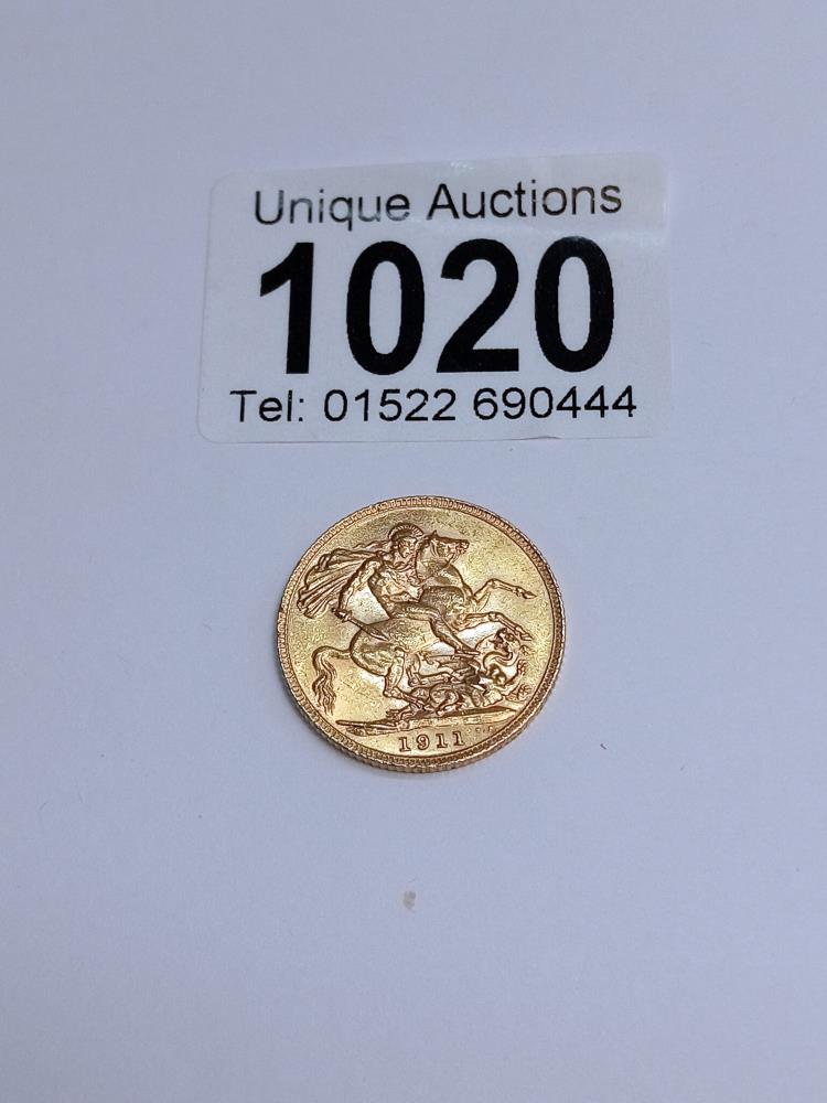 A 1911 gold sovereign. - Image 2 of 2