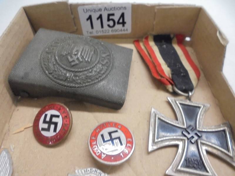 A WW2 German belt buckle, enamel badges including NSKK stick pin etc., - Image 2 of 3