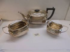 A 3 piece silver teaset - teapot Birmingham, S Blanckensee & Son Ltd 1906? Matching milk & sugar