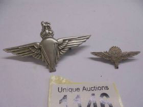 A post WW2 Parachute Regiment cap and pin badge.