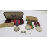 An imperial Service Medal awarded to David Glyn Jenkings and two WW2 medals for the same person.