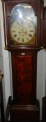 A Victorian eight day painted dial Grandfather clock with farming scenes, COLLECT ONLY.