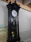 A Victorian mahogany single weight Vienna wall clock, COLLECT ONLY.