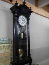 A Victorian mahogany single weight Vienna wall clock, COLLECT ONLY.