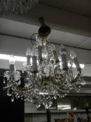 A good eight light chandelier, COLLECT ONLY.