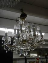 A good eight light chandelier, COLLECT ONLY.