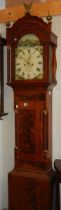 An eight day Victorian inlaid Grandfather clock by w Latch, Newport, complete. COLLECT ONLY.