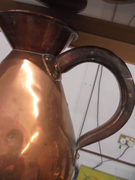 A large copper beer jug. - Image 2 of 2