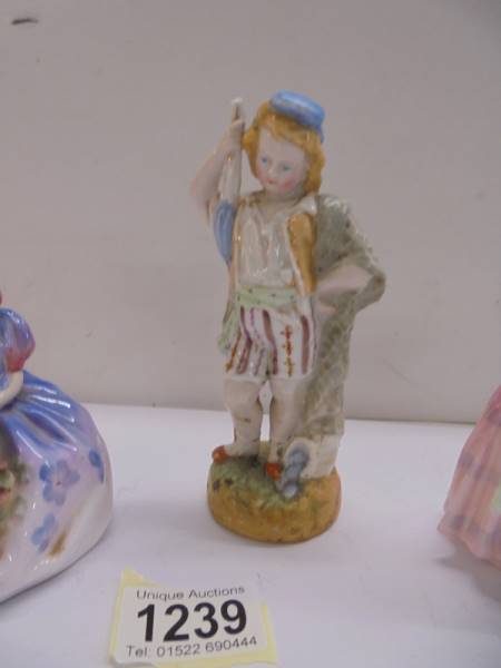 Two small Royal Doulton figures and one other. - Image 3 of 4