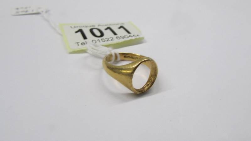 A 15ct gold ring (missing stone) suze P, 6.3 grams. - Image 2 of 2