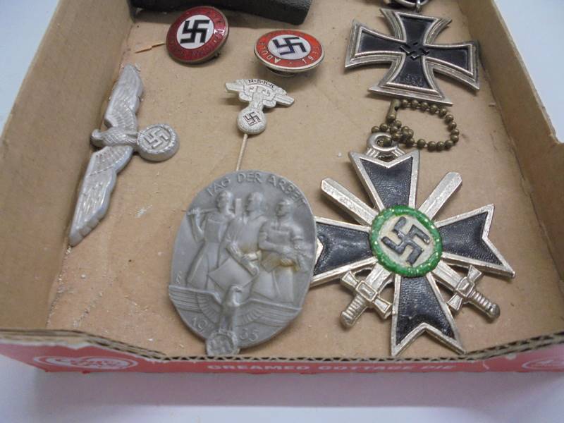 A WW2 German belt buckle, enamel badges including NSKK stick pin etc., - Image 3 of 3