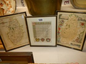 Three early framed maps of Nottinghamshire.