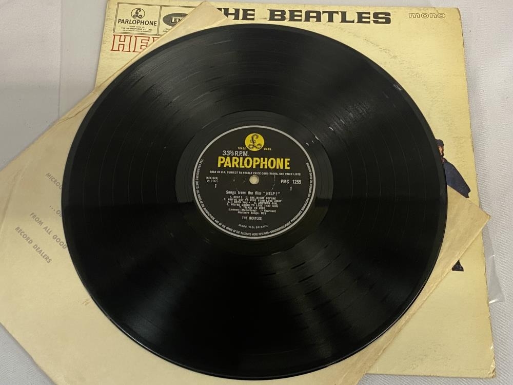 The Beatles Help! Mono Parlophone label, PMC1255 Black / Yellow label. Vinyl VG Cover VG - Image 3 of 4