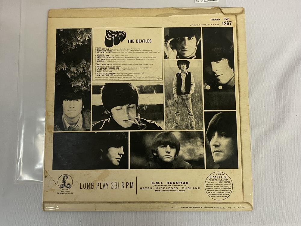 The Beatles Rubber Soul, Parlophone PMC 1267 Black / Yellow label. Vinyl VG+ Cover VG wear to rear - Image 2 of 4