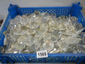 A quantity of chandelier peardrop shaped droppers, COLLECT ONLY.