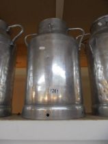 A full sized stainless steel milk churn, COLLECT ONLY.