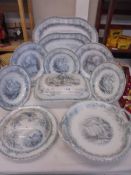 A quantity of Victorian Copeland dinner ware with lozenge stamp to back. COLLECT ONLY.