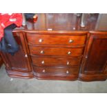 A good quality four drawer two door mahogany sideboard. COLLECT ONLY,