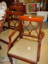 A set of eight mahogany dining chairs comprising 2 carvers and 6 diners COLLECT ONLY.