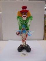 A tall Murano style glass clown, 30 cm tall.