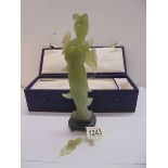 A boxed Chinese Jade figure (a/f but pieces present) height including base 24 cm.