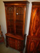 A good quality mahogany glazed top bookcase, COLLECT ONLY.